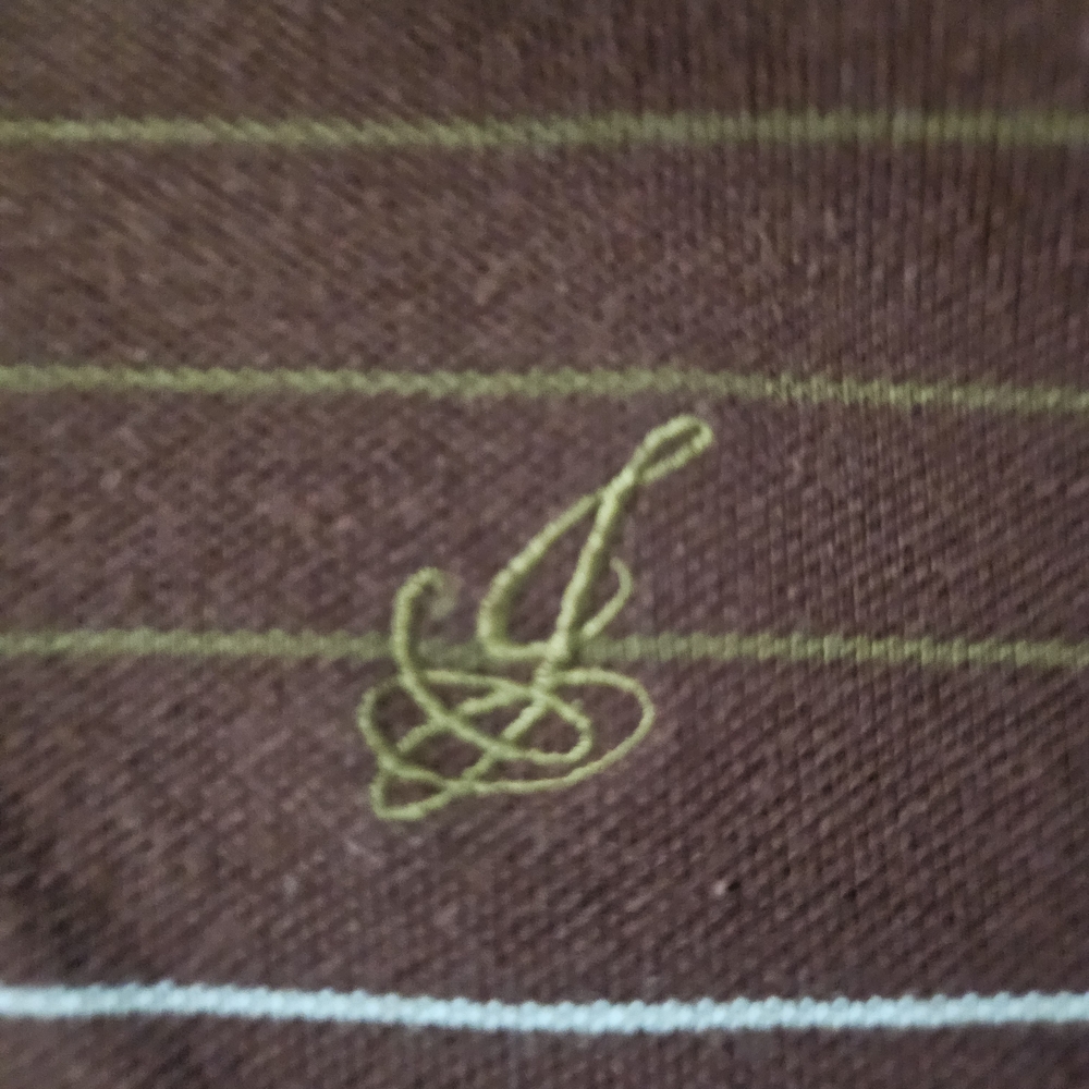 Men's Burgundy Striped Polo Shirt - Picture 2 of 3